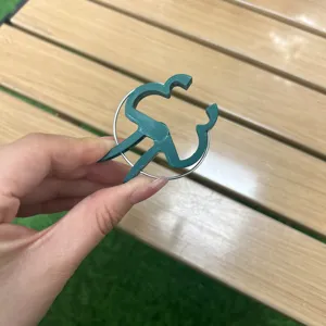 Close-up of green plastic garden plant fixing clip detail view, durable and practical.