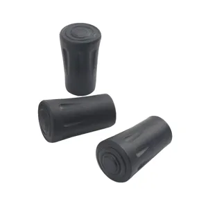 Zwarte rubberen wandelstok dop vervanging beschermhoes voor outdoor wandelstokken.