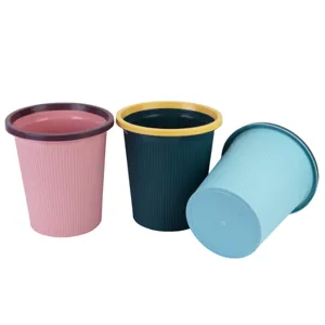 Grande cubo basura plástico engrosado hogar creativo sin tapa papelera anillo