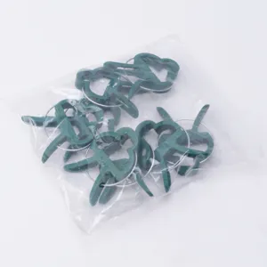 Green plastic plant clips for garden flowers tomatoes, durable support clips 20pcs for vines.
