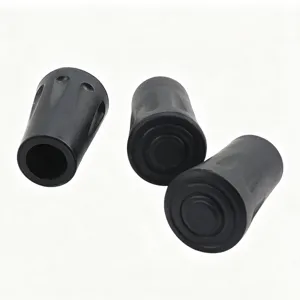 Zwarte rubberen wandelstok dop vervanging beschermhoes ronde wandelstok accessoires