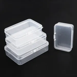 Boîte de rangement rectangulaire en plastique PP transparent pour petits composants et pièces