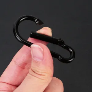 Schwarzer karabiner haken in kürbisform 5cm metall clip für outdoor klettern und schlüsselanhänger