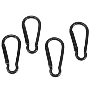 Schwarze Karabinerhaken im Kürbis-Design, ideal für Schlüssel, Kopfhörer und Outdoor-Aktivitäten.