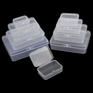 Boîte de Rangement en Plastique Transparent Conteneur Organisateur Rectangle Clair pour Petites Pièces Emballage
