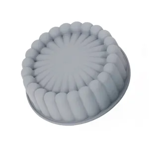 Silicone cake mold 8 inch round baking pan kitchen DIY food grade heat resistant gray bakeware