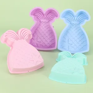 Set de moules à gâteau en silicone en forme de queue de sirène pour la pâtisserie.