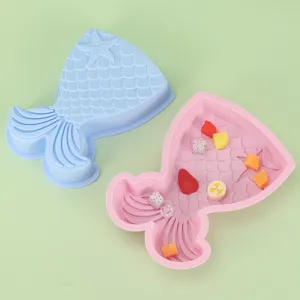 Moule à gâteau en silicone en forme de queue de sirène, outil de cuisine DIY pour de bons desserts.