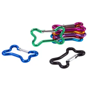 Aluminium botvormige karabijnhaak multifunctionele rugzak haak sleutelhanger hanger.