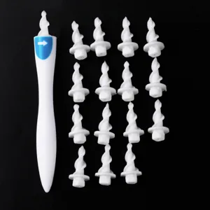 Manual spiral ear cleaner set with handle and replacement tips for safe daily ear hygiene cleaning.