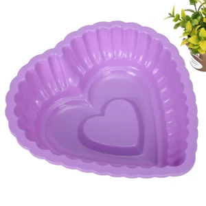 Stampo per torta in silicone a forma di cuore viola ideale per dolci e pasticceria