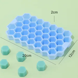 Silikon Waben Eiswuerfelbereiter flexible Form mit einfacher Entnahme fuer kuehlende Getraenke.