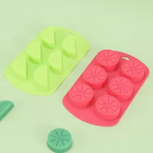 Silicone ice cube tray fruit shape chocolate mold cute kitchen DIY baking tool green pink