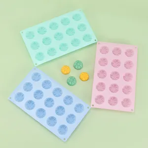 15-Kavität Sonnenblume Silikon Form Set DIY Backen Kuchen Schokolade Fondant Werkzeug