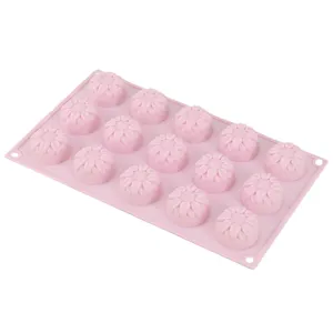 Rosa 15-Hohle Silikon Blumen Backform fur leckere Kuchen und Schokolade DIY Backen.