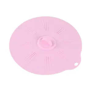Silicone fresh keeping cover kitchen food seal lid pink round lid practical home tool