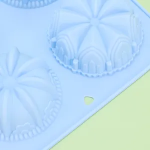Light blue silicone mold 6-cavity baking chocolate handmade soap DIY tool clear texture
