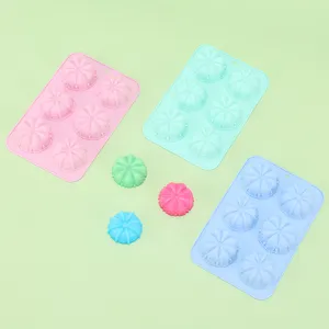 6-Cavity Crown Silicone Mold for Chocolate Cake Soap DIY Baking Tray Pastel Colors Kitchen