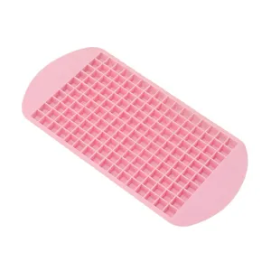 Rosa 160-Gitter Silikon Eiswürfelform, flexibles lebensmittelechtes Werkzeug für Getränke.