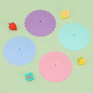 Set di coperchi per tazze in silicone carino per uso domestico, antipolvere.