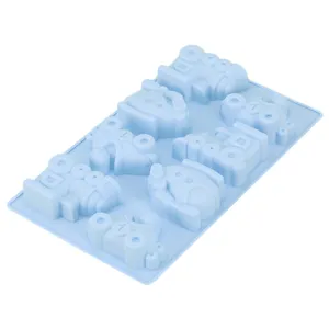 Molde de silicona azul para pastel multi cavidad bandeja de horno chocolate DIY utensilio cocina.