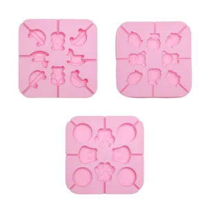 Silicone lollipop mold square cartoon chocolate mold food grade home DIY baking tools set