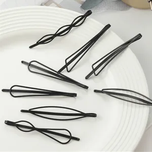 Minimalist Black Metal Hair Clips Geometric Hairpins Bobby Pins Hair Accessories For Women Girls