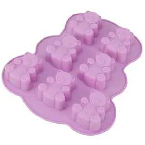 7-Cavity Bear Silicone Mold Cute Cartoon Cake Baking Tool DIY Handmade Soap Mold Tray