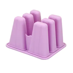 Stampo per ghiaccioli in silicone viola a 6 cavità per gelati e dolci fatti in casa