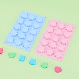 Silicone owl cake mold ice tray and jelly pudding mold set shown from top view main image