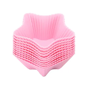 Pink star silicone baking cups muffin molds heat resistant cake pans set for kitchen baking