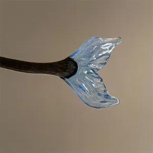 Blaue Harz Fischschwanz Haarnadel Detail Nahaufnahme traditionellen chinesischen Stil