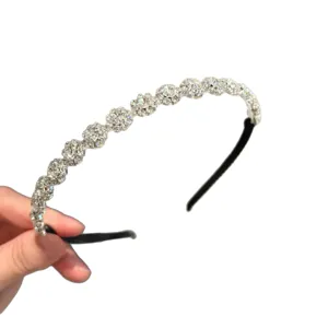 Élégant serre-tête en strass pour femmes brillant diadème de fleurs accessoire cheveux mode