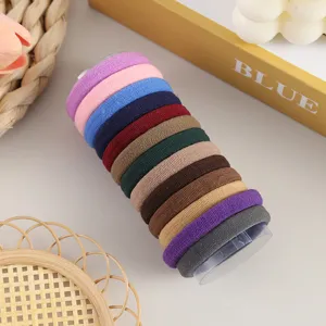 High elasticity seamless hair ties set, colorful thick ponytail scrunchies for daily styling.