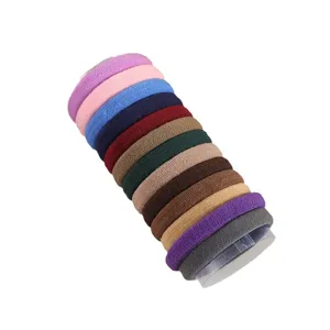 Colorful elastic hair ties set for women and daily use, thick seamless ponytail holders.