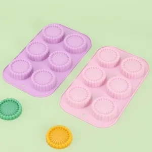 6-cavity silicone cake mold sunflower baking tray DIY handmade soap chocolate mold tool