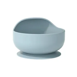 Silicone baby suction bowl with ergonomic high back wall design for toddlers feeding main.
