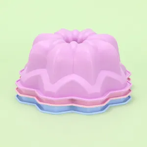 Silicone cake mold flower shape baking tool non-stick kitchen pastry pan heat resistant purple