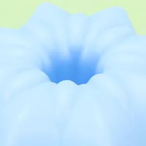 Light blue silicone flower cake baking mold, high temperature resistant single hole fluted pan.