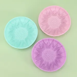 Round silicone cake mold sunflower large baking pan for chiffon mousse cheese baking