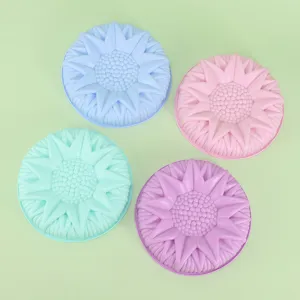 Silicone sunflower cake mold set, 4-color large baking pan for mousse, chiffon, and pastry making.