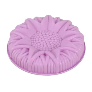 Round silicone sunflower cake mold large baking pan for chiffon mousse dessert baking