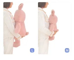 Roze pluche konijn pop schattig knuffeldiertje zacht kussen voor meisjes slapen L M maat