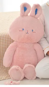 Schattige roze konijn pluche pop zacht slaapkussen leuke gevulde dier speelgoed meisjes cadeau
