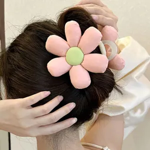 Molletta capelli fiore rosa per donna, elegante accessorio per acconciatura dettaglio retro