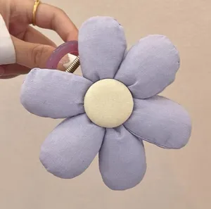 Molla per capelli a fiore in tessuto simpatica pinza viola accessorio capelli donna