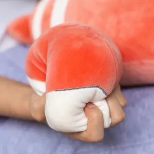 Schattig rood wit garnalen pluche speelgoed zacht gevuld dier kussen voor meisjes cadeau