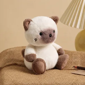 Schattige Siamese Kat Pluche Speelgoed Knuffel Zachte Pop Metgezel Slaapkussen Verjaardag Cadeau Voor Kinderen