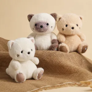 Mini Siamese kat pluche speelgoed schattige pop begeleidende slapende knuffel verjaardagscadeau