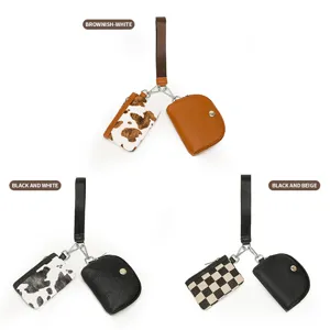 Mini two-in-one women wristlet wallet set with coin purse and card holder for portable daily use.